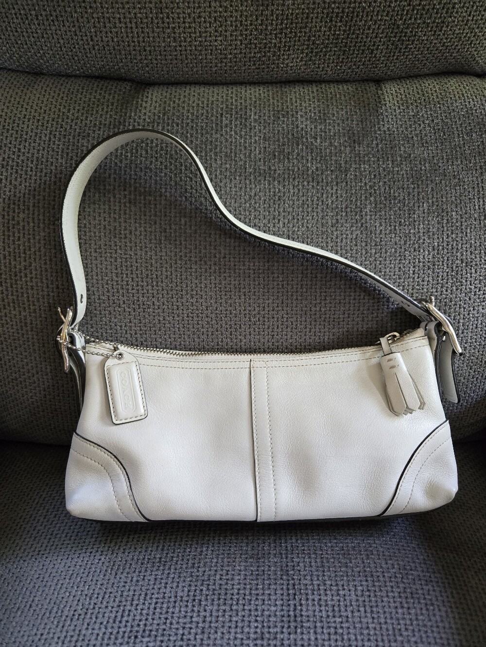 Coach Vintage Legacy in Chalk White Leather Purse No F08A64